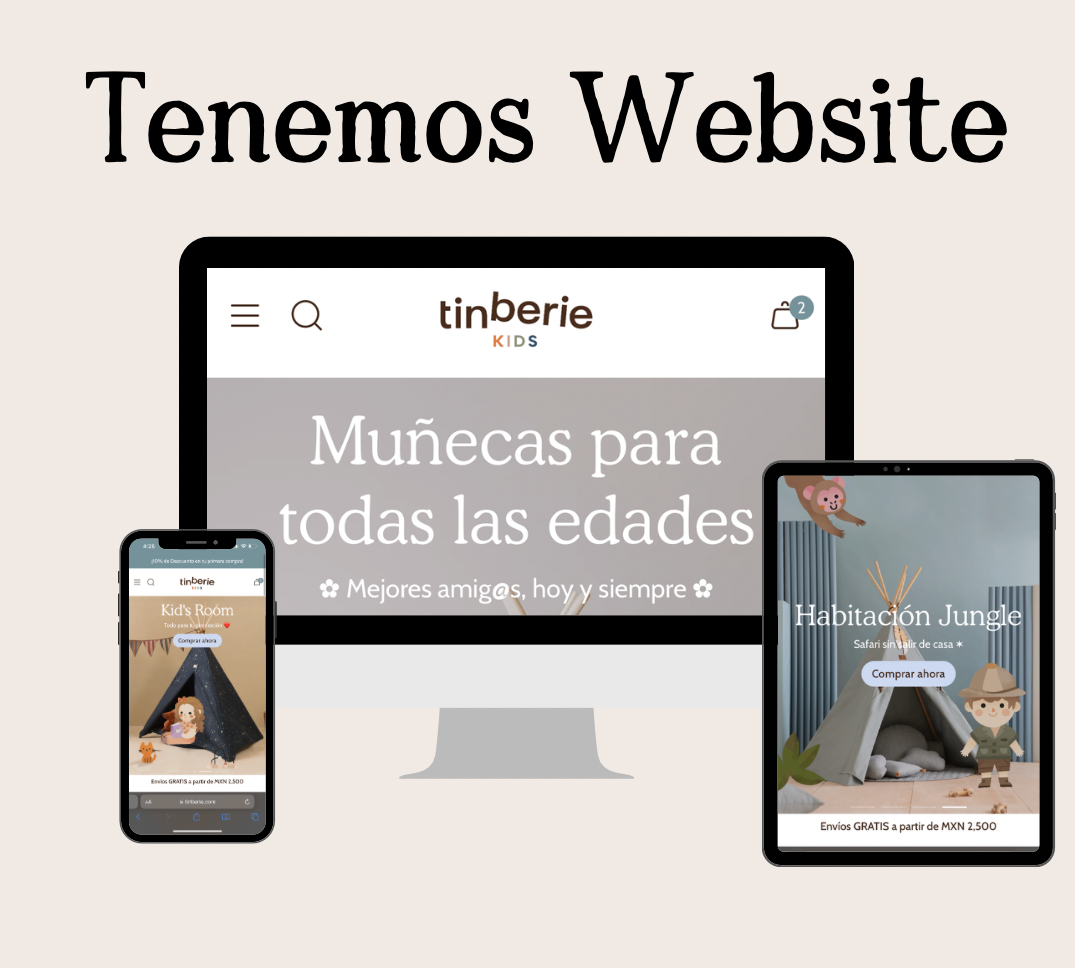 Tenemos Website: Noticia sobre el Lanzamiento web de Tinberie KIDS en México, una tienda online de juguetes, muñecas, decoración infantil.